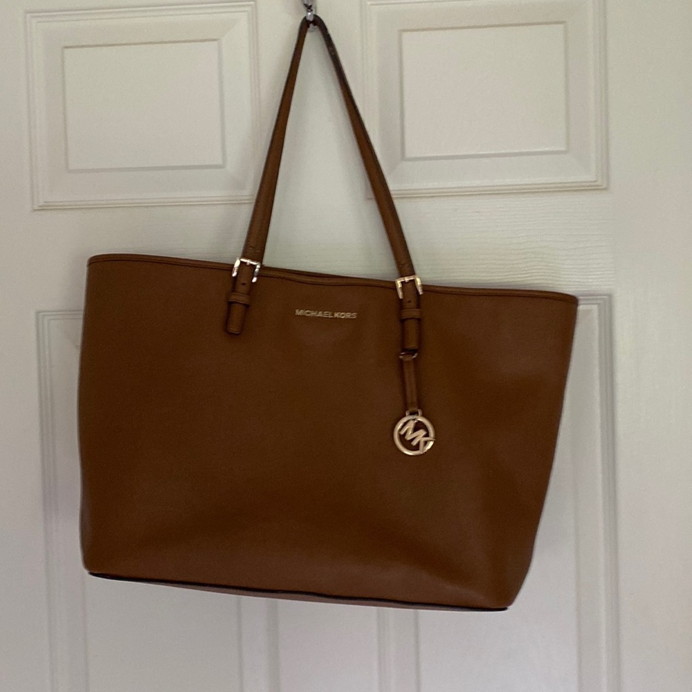 Michael Kors large brown leather bag